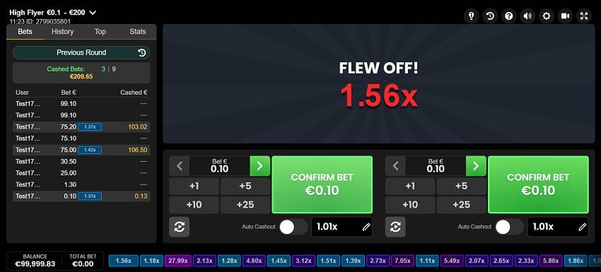 High Flyer slot game win