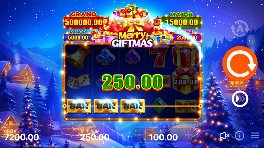 Merry Giftmas Hold and Win slot game won