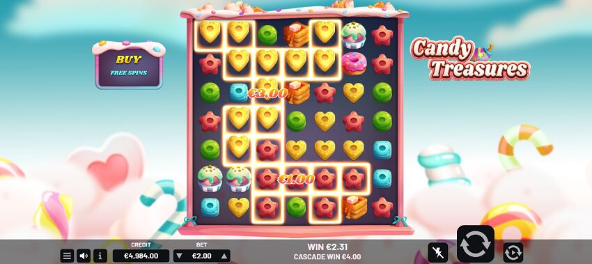 Candy Treasures slot game win