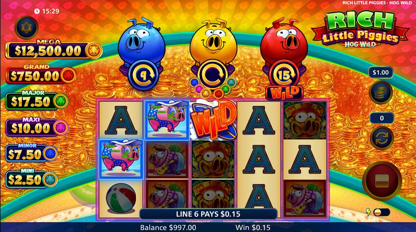 Rich Little Piggies slot game won