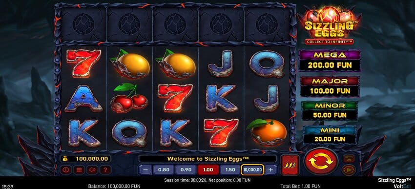 Sizzling Eggs slot game reel