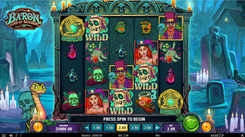Baron Lord of Saturday slot game reel