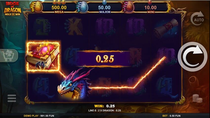 Book of Dragon hold and win slot game won