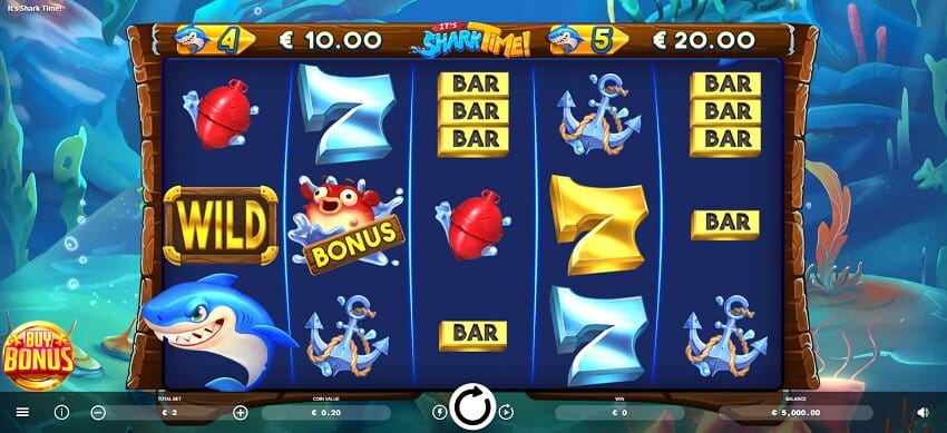 It's Shark Time slot game reel