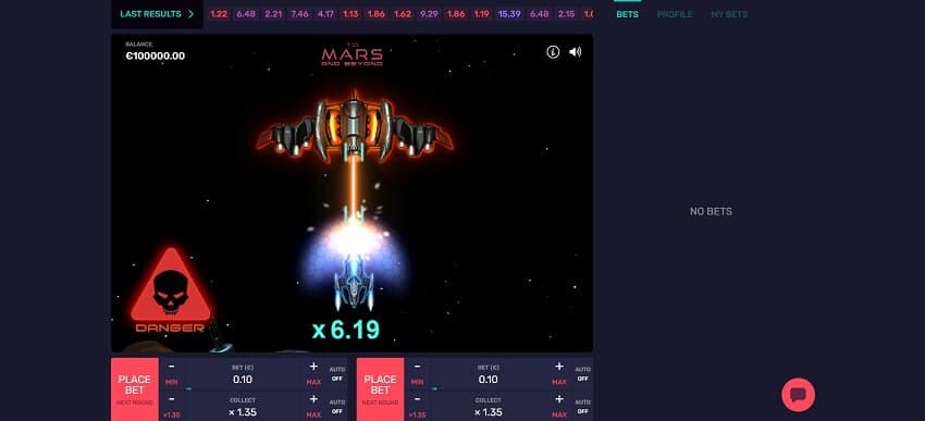 To Mars and Beyond slot game win