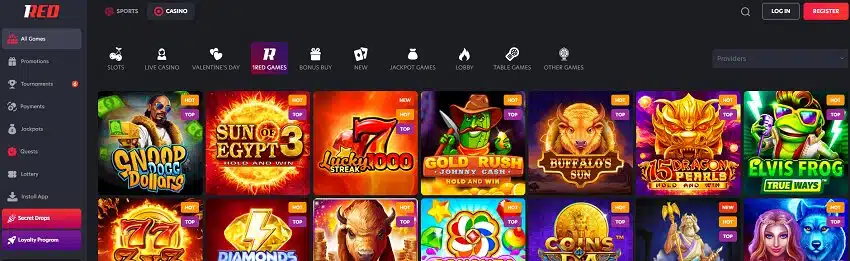 1red casino home page