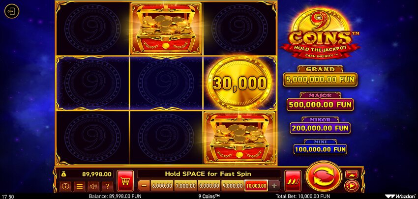 9 Coins Slot Game Win