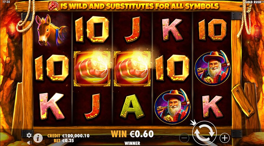 Gold Rush Slot Game Win