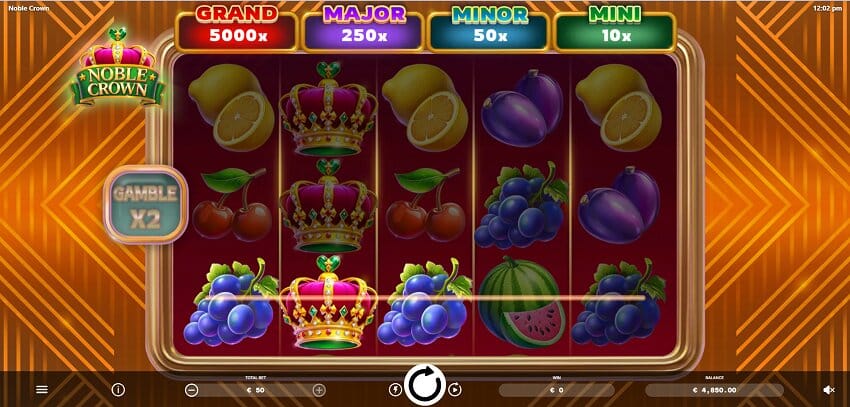 Noble Crown slot game win