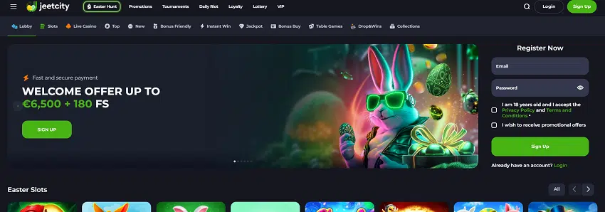 JeetCity Casino Login Home Page