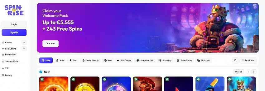 SpinRice Casino Login Home Page