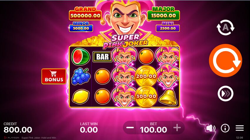 Super Pink Joker Hold and Win free slot demo game reels win