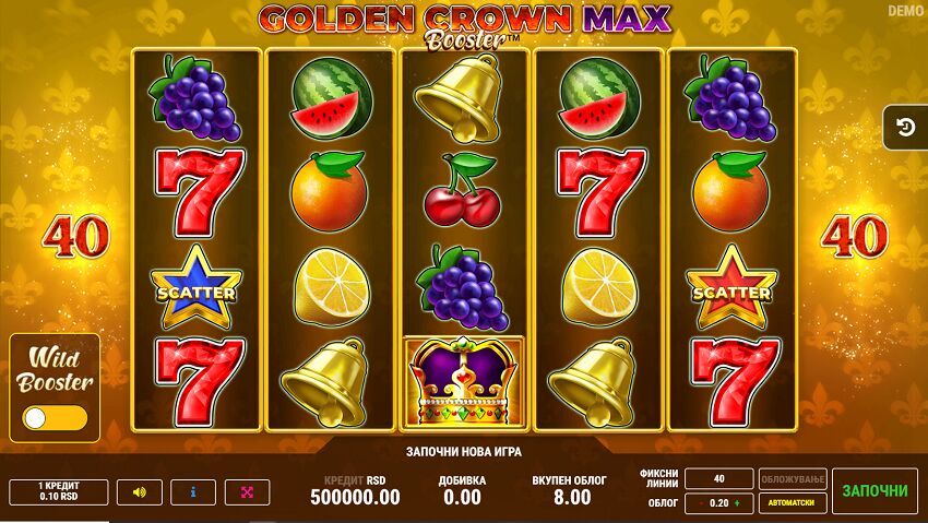 Golden Crown Max Booster Free Slot Demo Game Reels