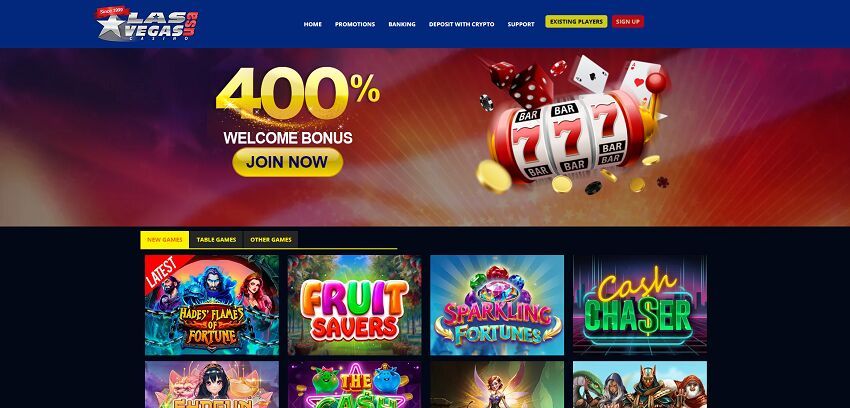 Las Vegas Usa Casino Home Page and Welcome Bonus